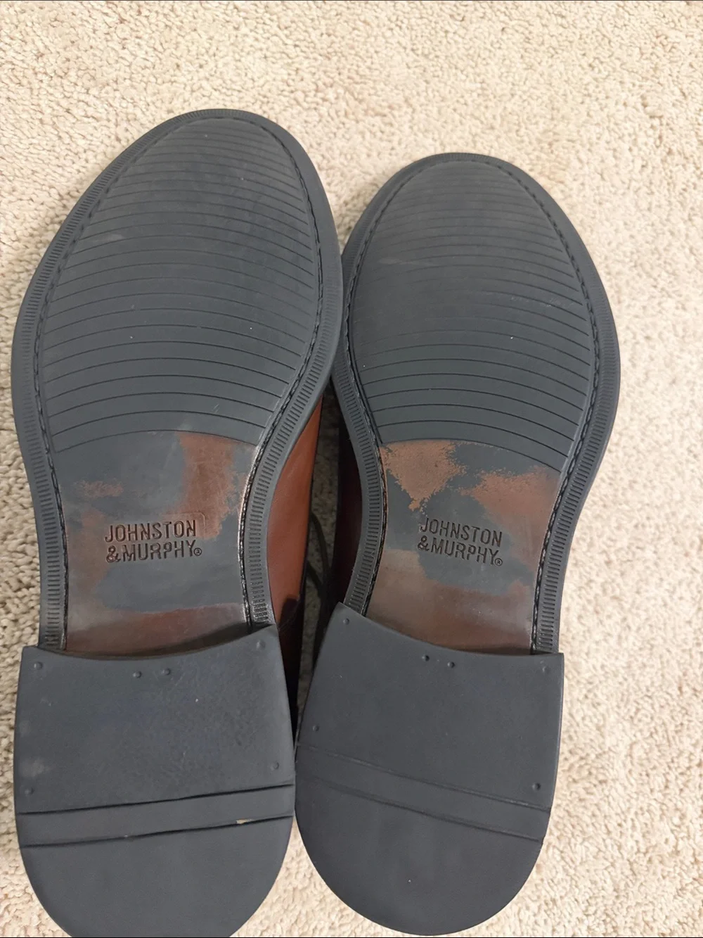 Johnston & Murphy Men's Brown Cap-Toe Derby Dress Shoes